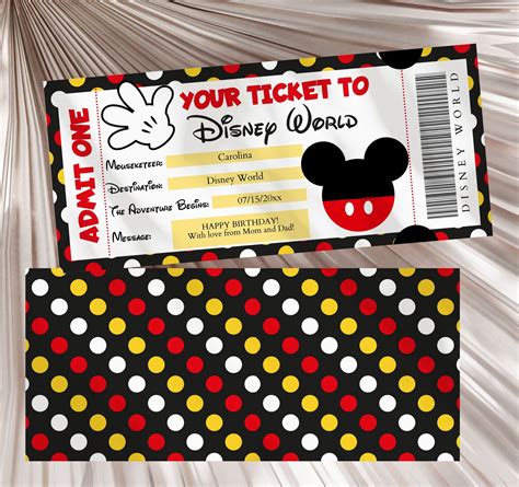Disney World Gift Ticket Template – Mama Life Printables