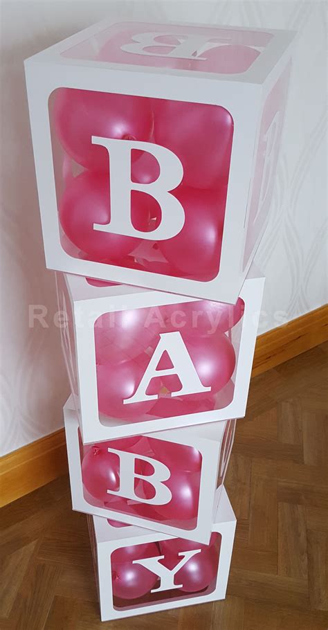 Baby Blocks Acrylic Boxes Baby Shower Party Ides Photo Props Birthdays