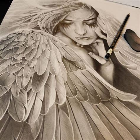 Realistic Angel Drawing At Getdrawings Free Download