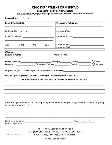 Buckeye Mycare Ohio Waiver Authorization Fillable Form Printable