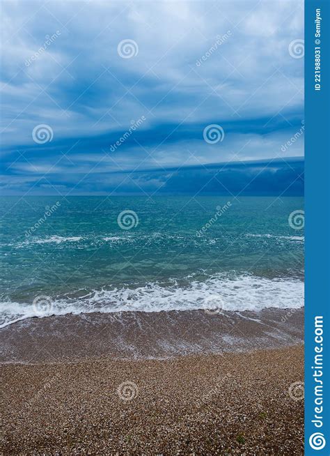 Relaxing Seascape With Wide Horizon Of The Sky Stock Image Image Of