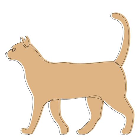 Premium Vector Sketch Brown Cat Vector Isolated