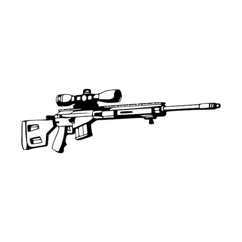 Premium Vector Sniper Rifle Gun Black Outlines Vector Illustration