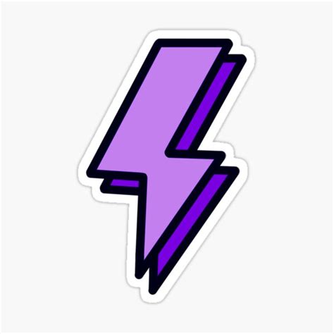 Purple Lightning Bolt Sticker For Sale By Emsstickerart Redbubble