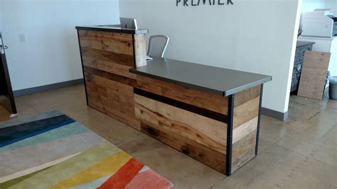 Hand Crafted Reclaimed Woodsteel Reception Desk By Redwell