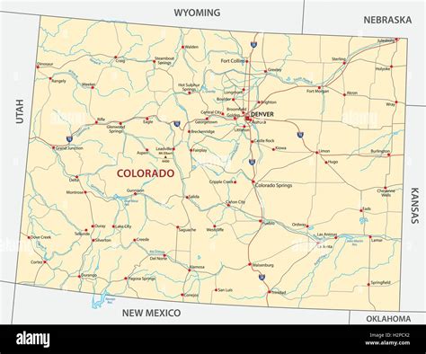 Colorado Road Map Stock Vector Image And Art Alamy
