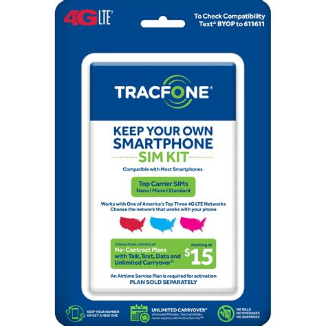 Tracfone sim kit + monthly stored value card subscription for tracfone unlimited talk & text plus 1gb carryover data* plan for your first month of service. Tracfone Bring Your Own Phone Sim Activation Kit Triple Punch Micro Nano Byop 689852574015 | eBay