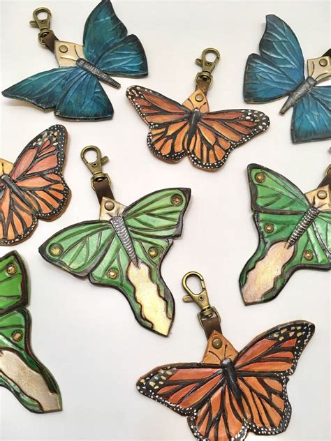 Hand Tooled Leather Butterflies Etsy