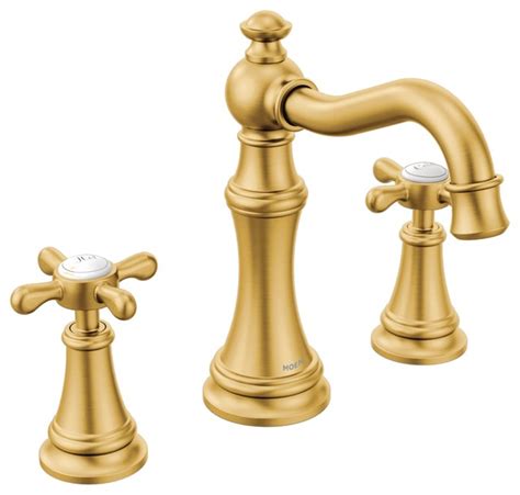 What can you do with moen brushed gold? Moen Weymouth Brushed Gold Two-Handle Bathroom Faucet ...
