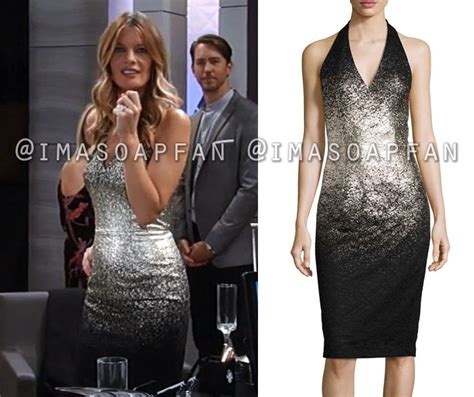 nina reeves s black and silver ombre halter dress general hospital season 55 episode 12 28