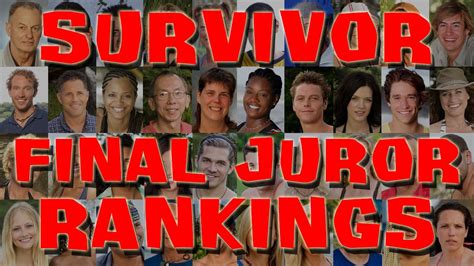 Survivor Final Juror Rankings Youtube