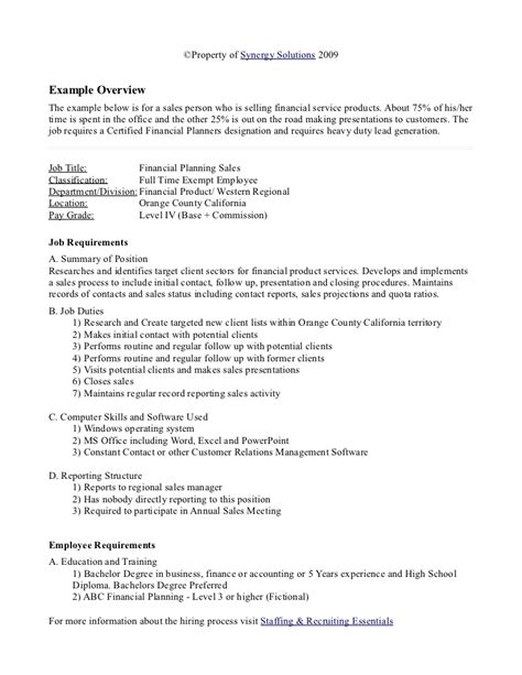 By reviewing job description examples, you'll be able to identify what technical and soft skills, credentials, and work experience to help you get started, take a look at the sample job descriptions below. 11+ Job Analysis Examples - PDF, Word | Examples