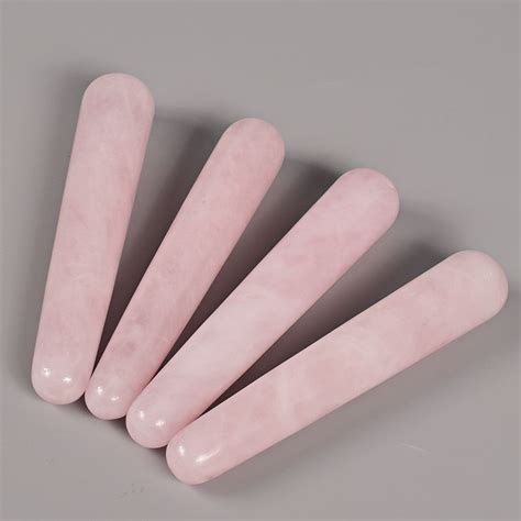 13 52us Natural Crystal Rose Quartz Massage Wand Relaxing Wand Acupoint Point Stick Reiki