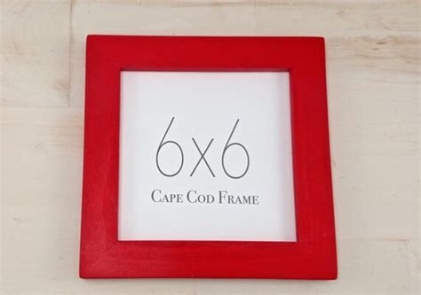 Red 6x6 Picture Frame Solid Wood Wall Frame By Capecodframe