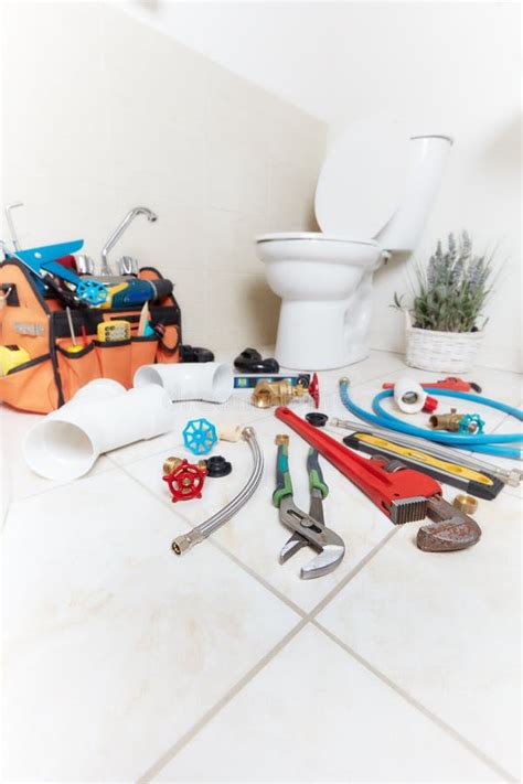 Plumbing Tools In The Bathroom Stock Photo Image Of Leak Service