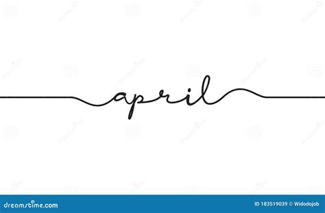 April Word Handwritten Stock Vector Illustration Of Happy 183519039
