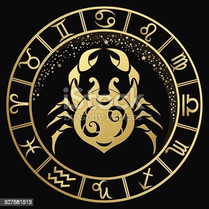 Comparing sun signs can give a good general idea of compatibility. Golden Cancer Zodiac Sign Stock Vector Art & More Images ...