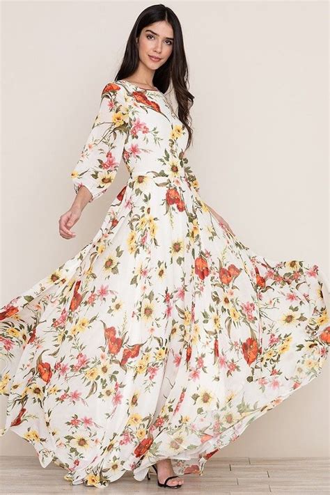1001 ideas for romantic easter dresses for women maxi dress with sleeves floral print maxi