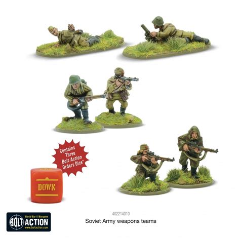 Soviet Army Weapons Teams Sniper Flamer Mortar 28mm Wwii Warlord