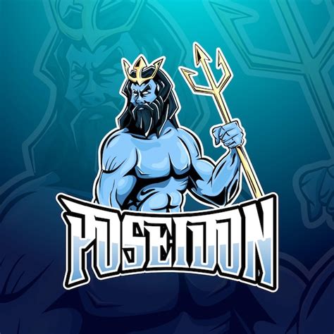 Premium Vector Poseidon Pro Player Esport Gaming Mascot Logo Template