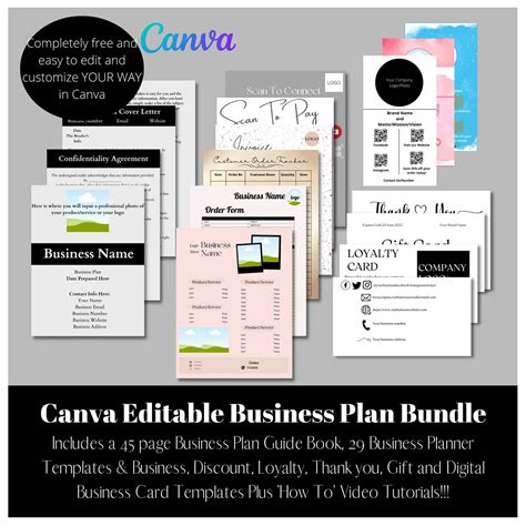 Business Plan Bundle Editable Guide Book And Business Planner Etsy