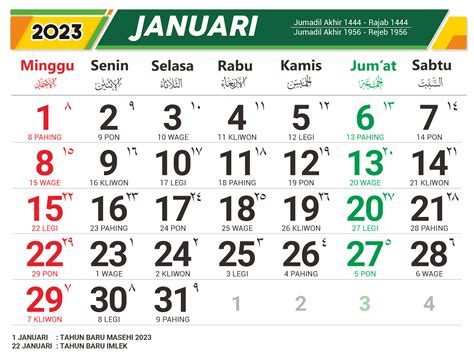 Kalender Januari 2023 Lengkap Dengan Libur Nasional