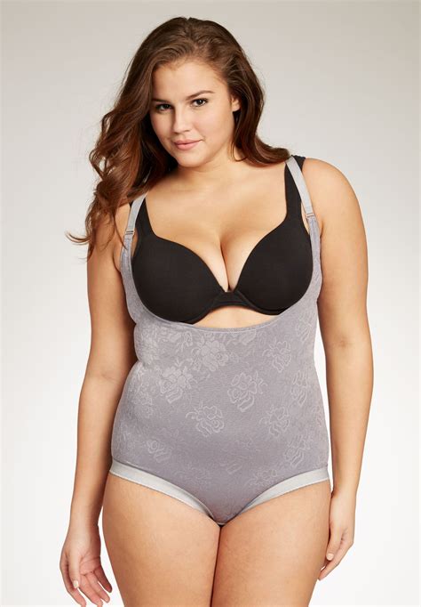 Wear Your Own Bra Lace Body Briefer By Secret Solutions® Curvewear Woman Within