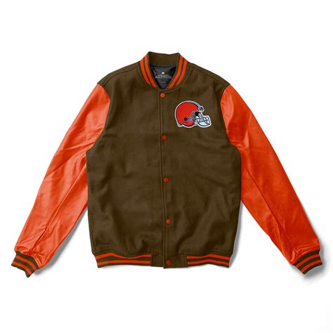 Cleveland Browns Starter Brownorange Varsity Jacket Nfl Letterman