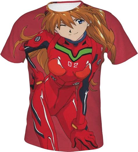 Zegailian Mens Anime T Shirt Asuka Langley Sohryu Neon Genesis Evangelion Short Sleeve T Shirts