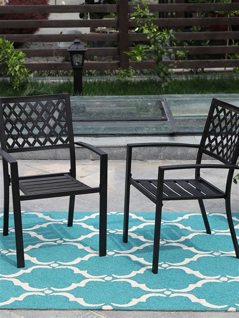 The table is light and easy to carry/transport. PHI VILLA Outdoor 3 Piece Metal Bistro Set, Dining Set ...
