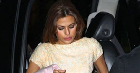 Yikes Eva Mendes Flashes Undies While Getting Out Of Car E News