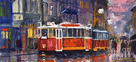 Prague Old Tram 09 Painting By Yuriy Shevchuk Pixels