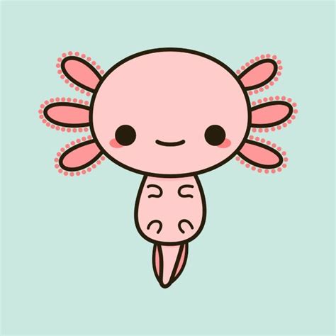 Cartoon axolotl coloring page (view all amphibian coloring pages) visual similar images to #191075. Kawaii axolotl Art Print by Holly | Society6 | Cute ...