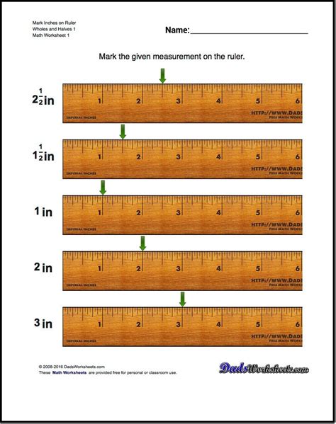 Measurement Ruler Worksheets
