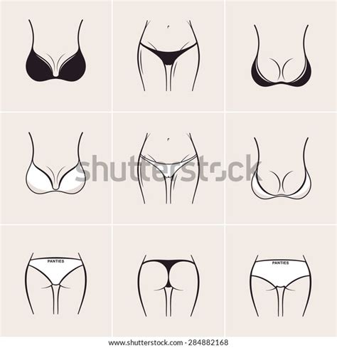 Sexy Bra Panties Icons Logos Beautiful Stock Vector Royalty Free