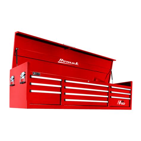 Homak Bl02010720 H2pro Series 72 Inch 10 Drawer Top Chest Red Jb Tools