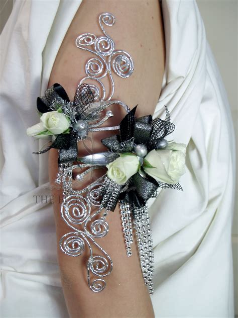 Up The Arm Corsage Black White And Silver In Pratt Ks The Flower Shoppe