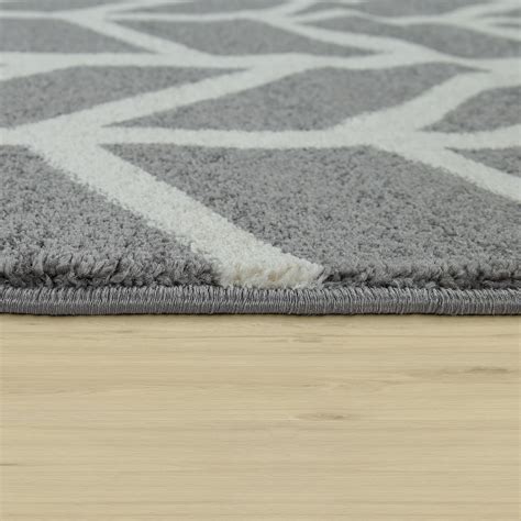 Welche wandfarbe für flur + 30 wohnideen teppich für den. Teppich Kurzflor Streifen Grau Weiß | Teppich.de