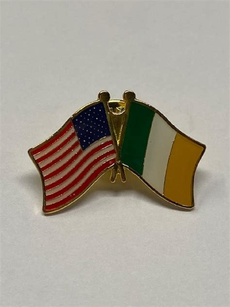 Burke And Hogan Irish And American Flag Lapel Pin Jewelry Brooches Pins