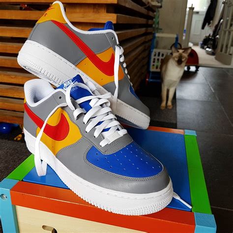 *this custom uses a reflective material that requires a flash to create the effect shown on the first picture.* Got some new custom design Air Force 1s : Sneakers
