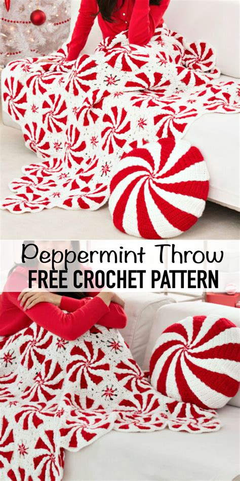 Crochet Peppermint Swirl Afghan The Whoot Holiday Crochet Patterns