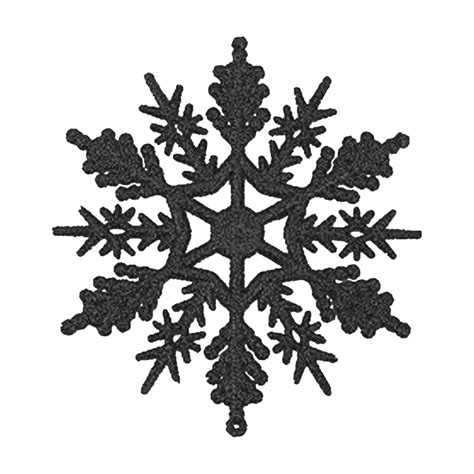 24pcs White Snowflakes Ornaments Plastic Glitter Snowflake For Winter