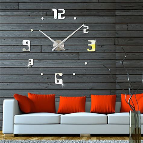 3d Big Digital New Size Wall Clock Large Digitial Mirror Diy Wall