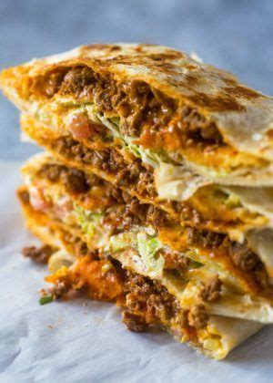 Cook until the onions soften and begin to turn translucent; Homemade Beef CrunchWraps | Homemade beef, Mexican food ...