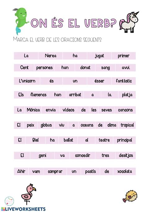 Ficha online de Gramàtica para primaria Puedes hacer los ejercicios