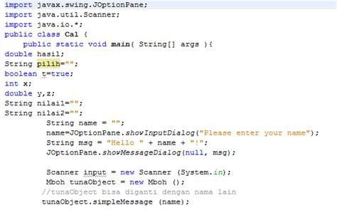 Membuat Program Sederhana Java Dengan Menggunakan Scanner Joptionpane Dan Buffered Reader