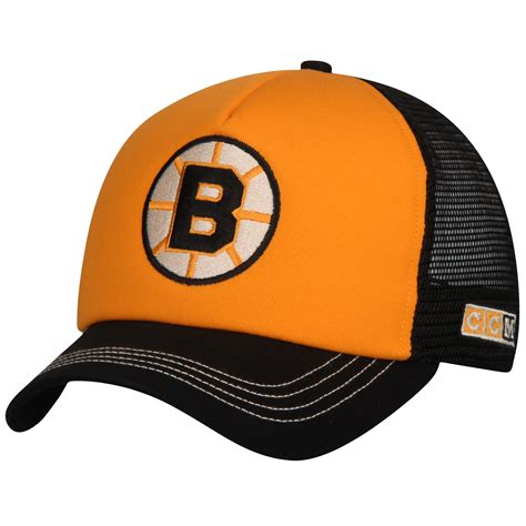 Ccm Boston Bruins Goldblack Meshback Foam Trucker Adjustable Hat