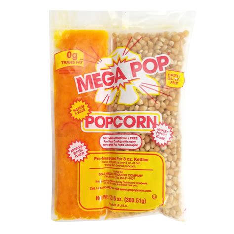 Gold Medal Mega Pop Popcorn Kit 8 Oz Kit 24 Ct Popcorn Kernels