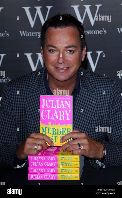 julian clary signing copies of his debut novel murder most fab at waterstones piccadilly