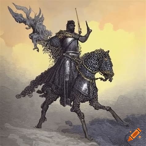 Detailed Illustration Of Knights In The Style Of Gustave Doré On Craiyon